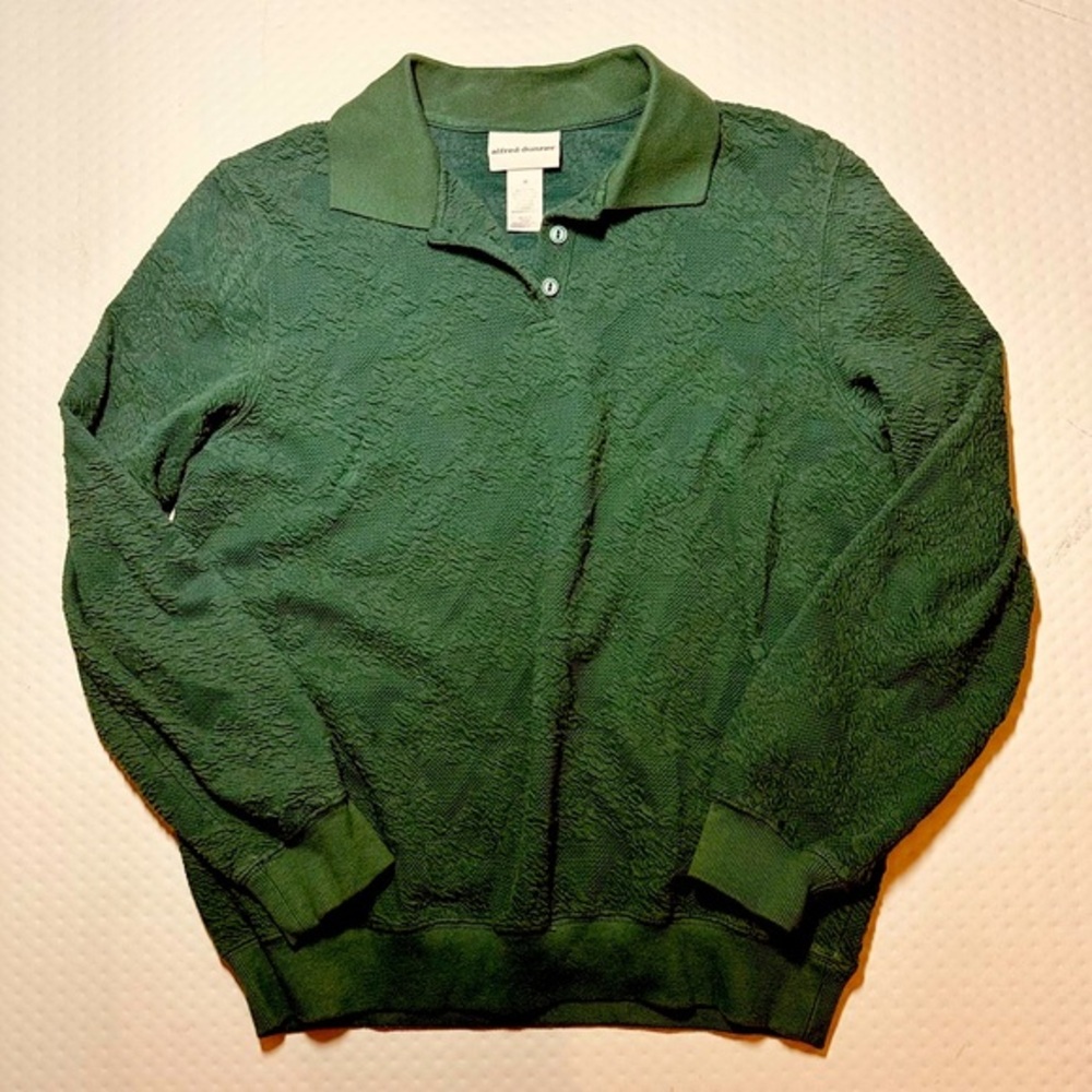 Alfred Dunner Forest green sweater collar shirt size M EUC‎